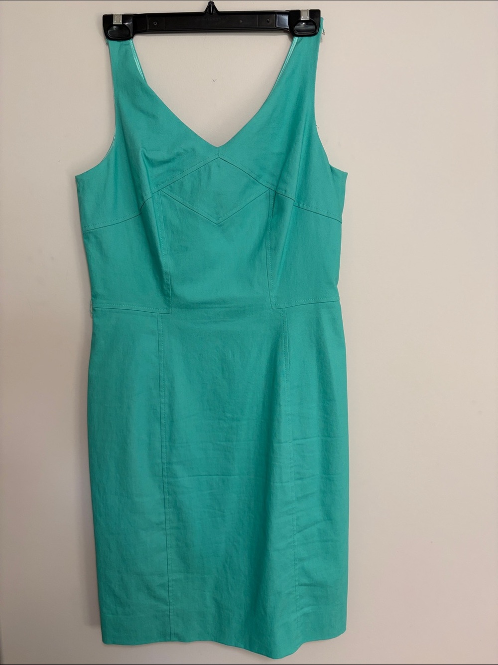 V-Neck Turquoise Sheath Dress Size 10